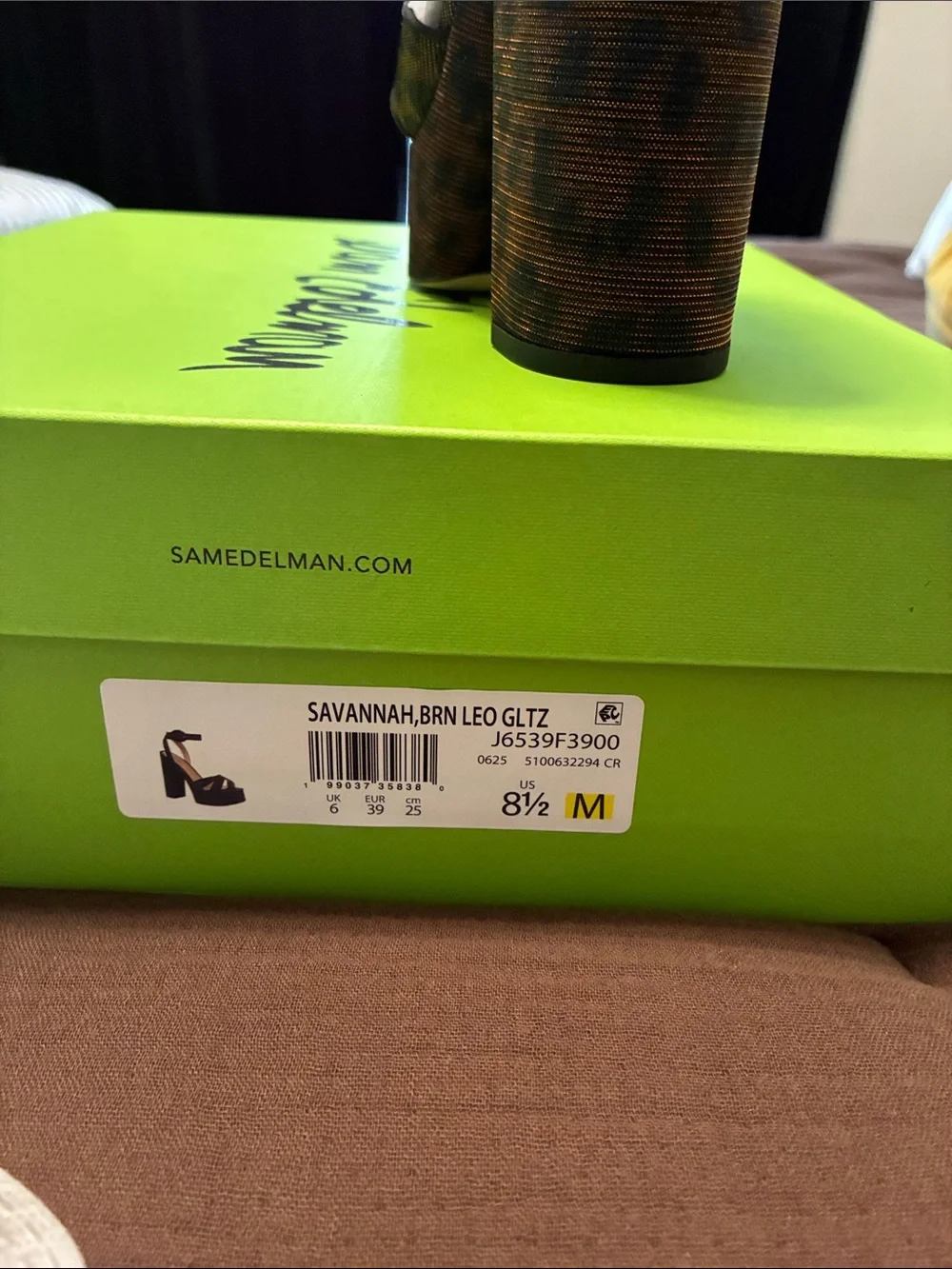 Sam Edelman Metallic leopard Platform Ankle-Strap Heels